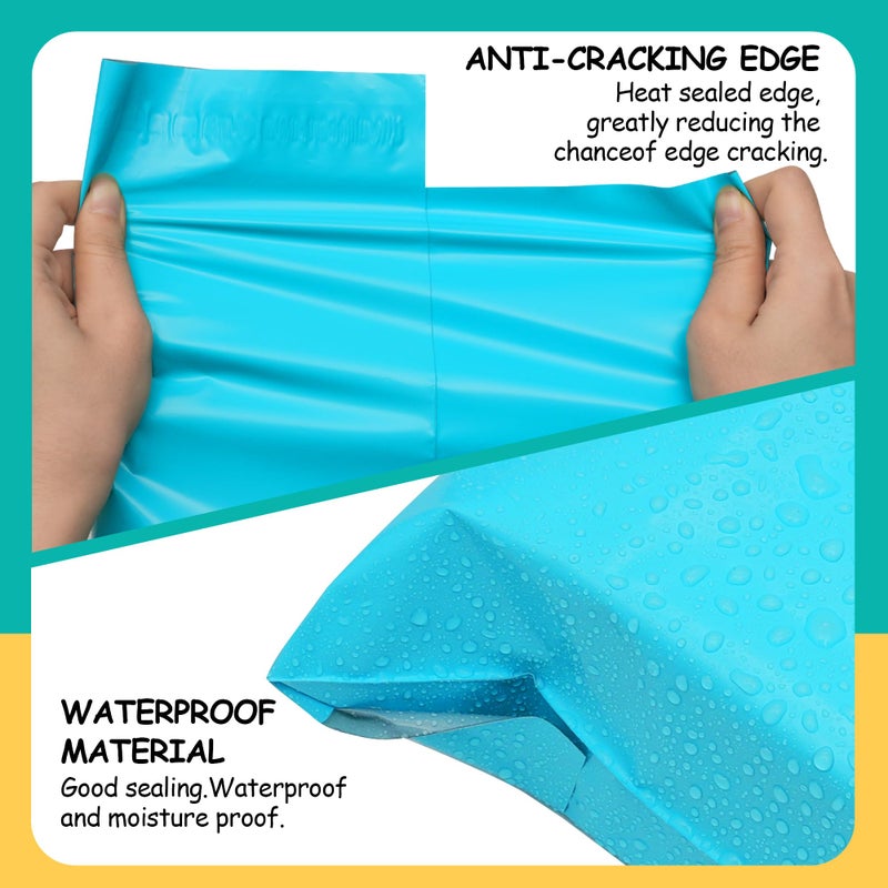 Vapulcio Poly Mailers 10x13 inch 100 Pcs, Blue Plastic Mailing Envelopes with 2.4mil Thickness, Waterproof and Tear-resistant Shipping Bags for Clothing, Tamper Proof Self-Seal Mailers Poly Bags - Image 4
